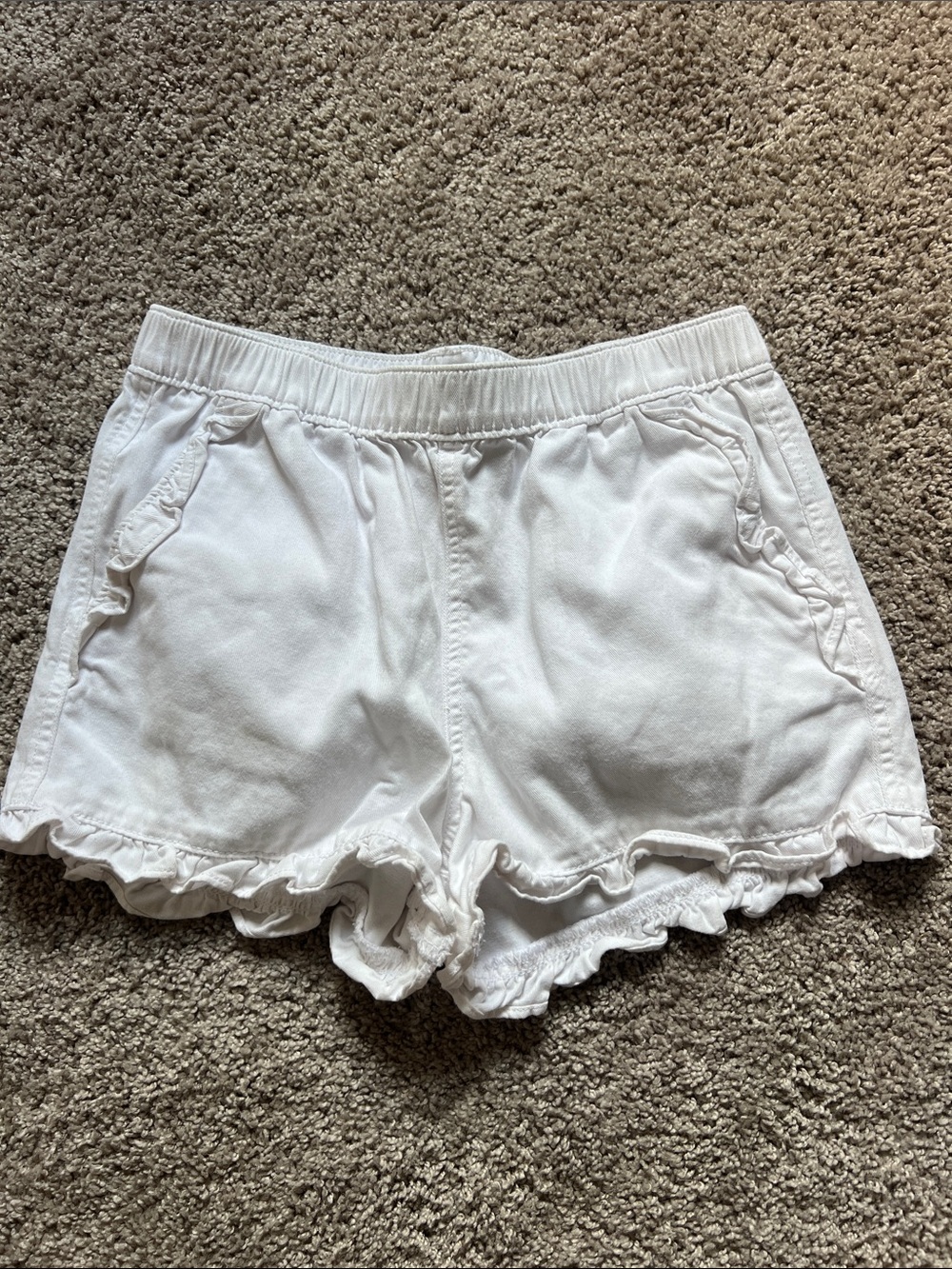 J Crew Girls White Ruffle Shorts